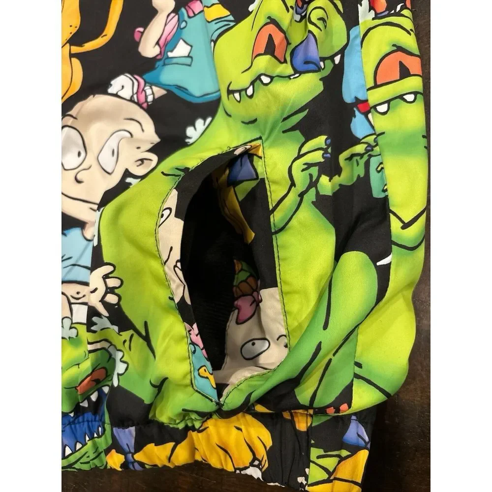 Nickelodeon Medium Rugrats‎ Reptar Windbreaker Hood Jacket Kids Size 14/16